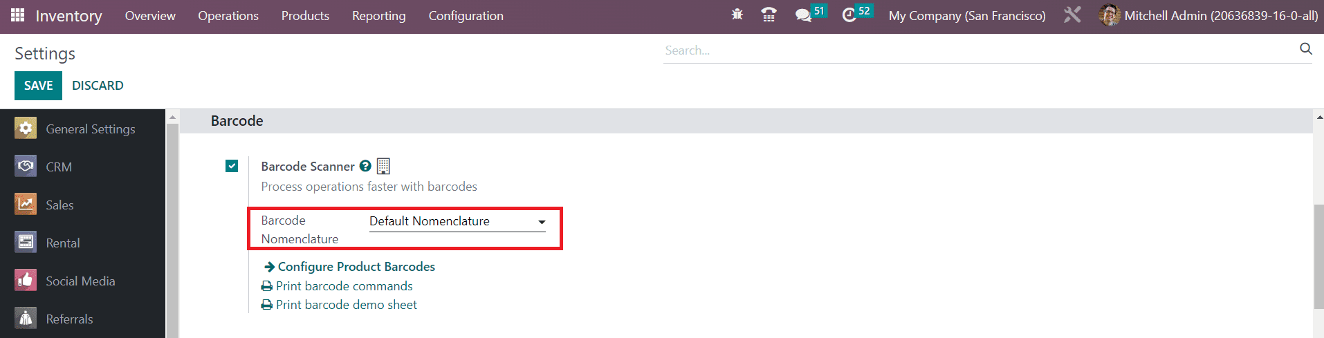 Odoo 16 inventory
