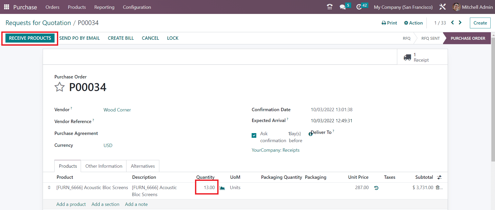 Odoo 16 inventory
