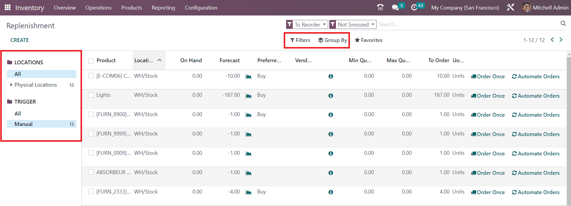 Odoo 16 inventory