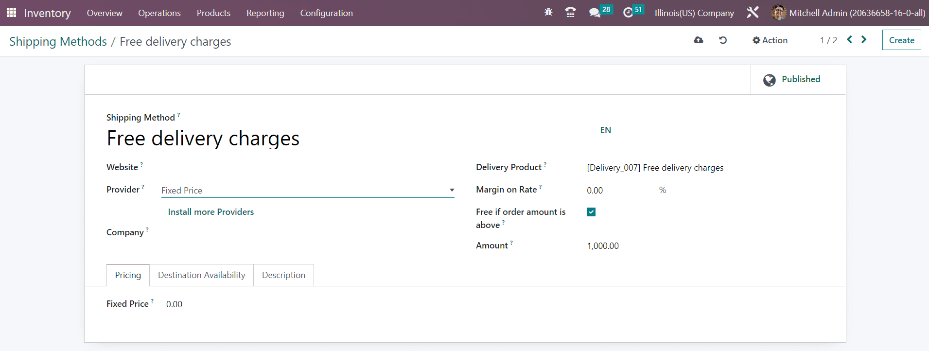 Odoo 16 inventory