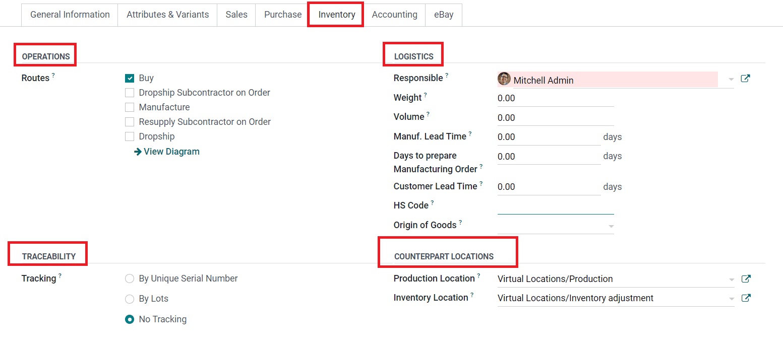 Odoo 16 inventory