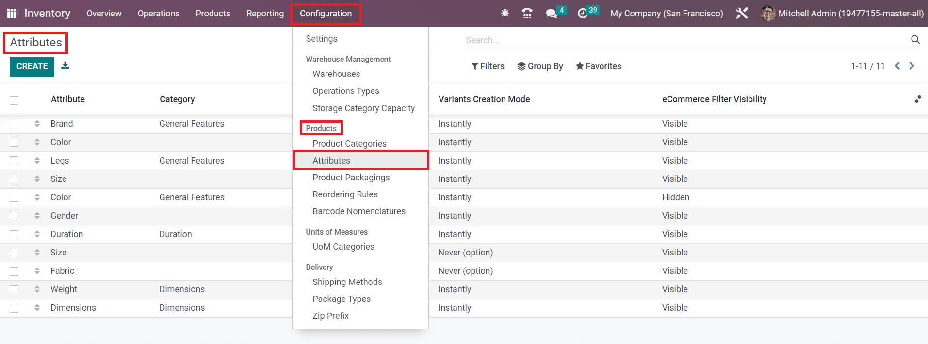 Odoo 16 inventory