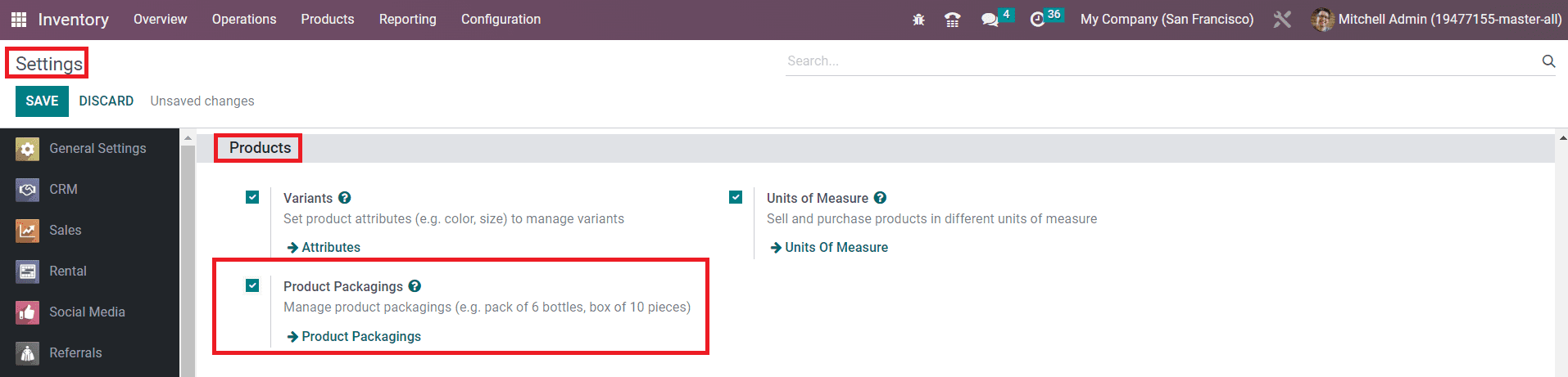Odoo 16 inventory