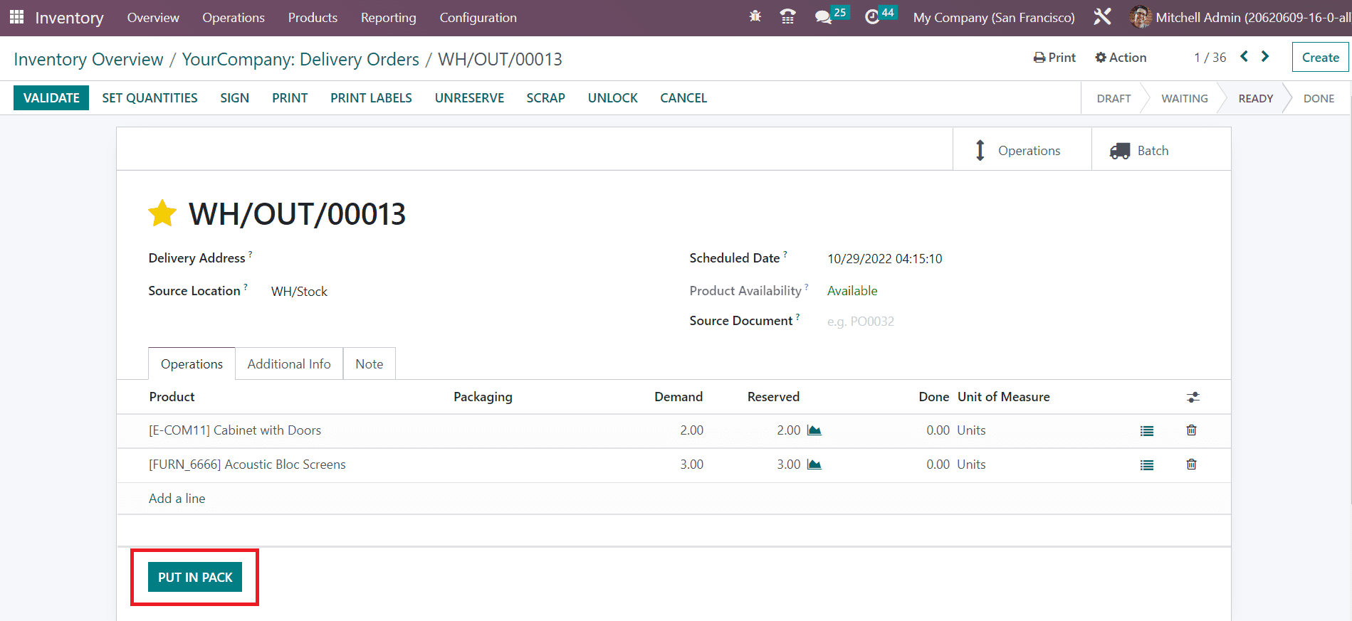 Odoo 16 inventory