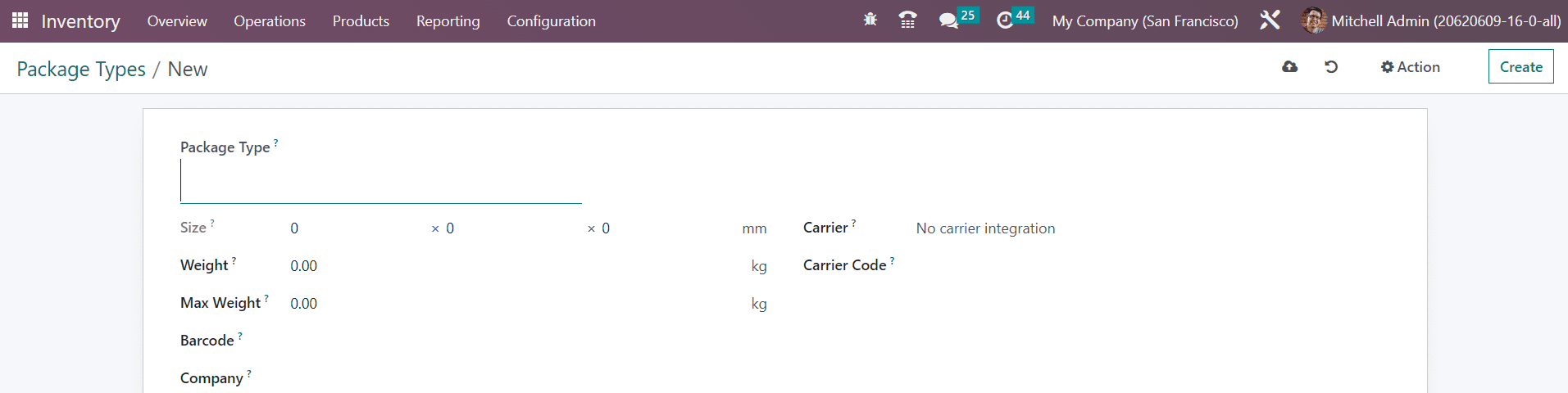 Odoo 16 inventory