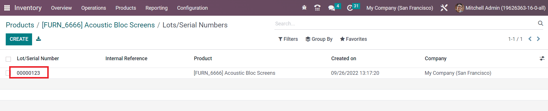 Odoo 16 inventory