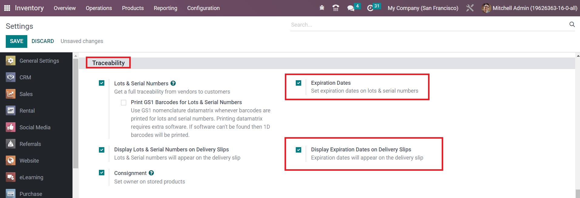 Odoo 16 inventory