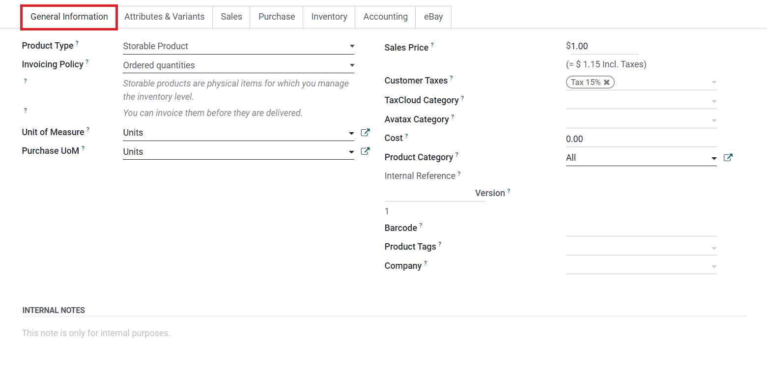 Odoo 16 inventory