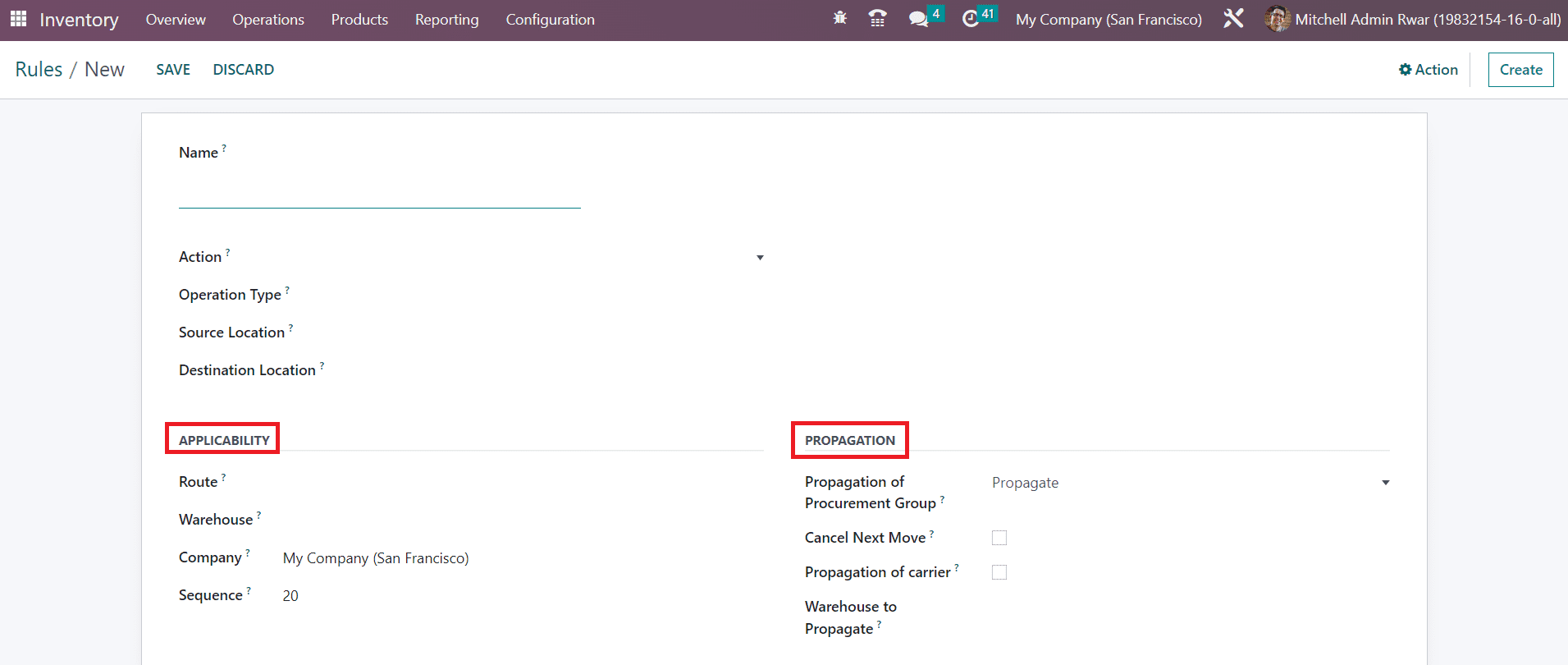 Odoo 16 inventory