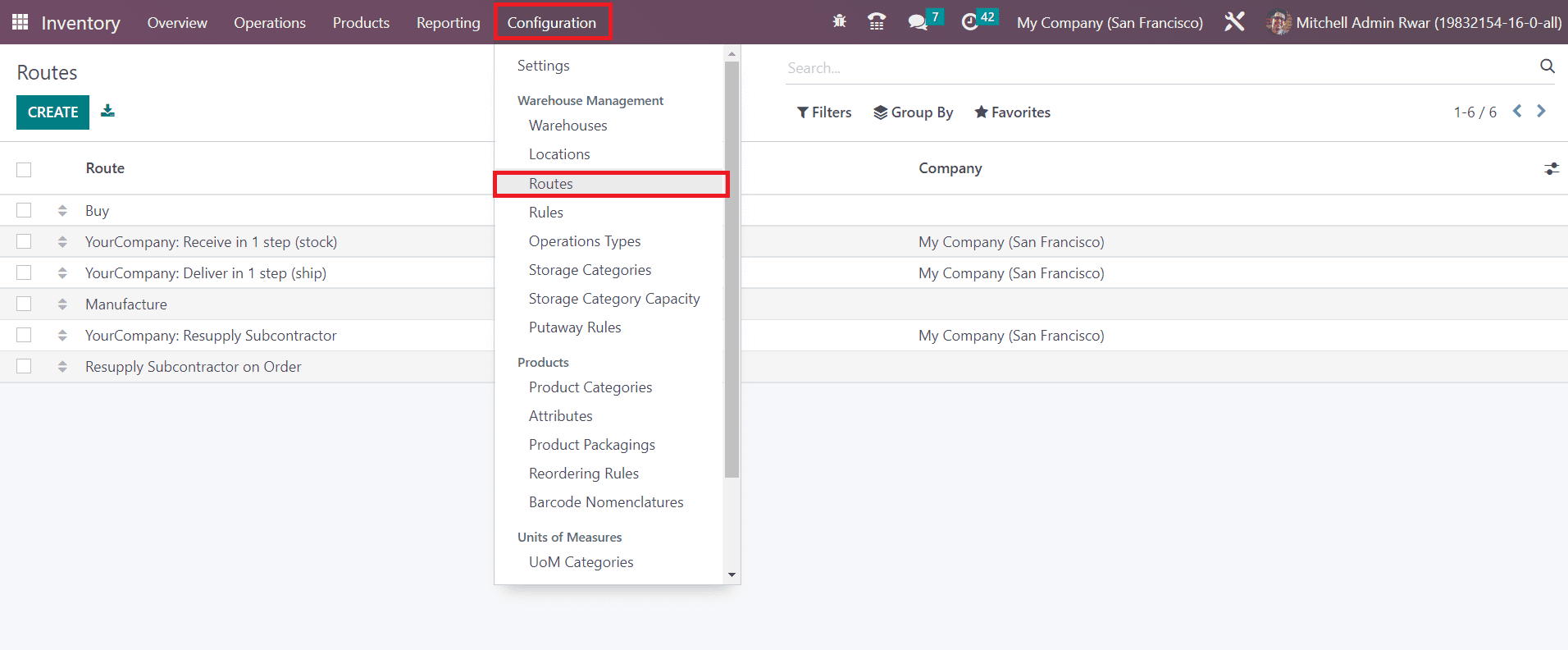 Odoo 16 inventory