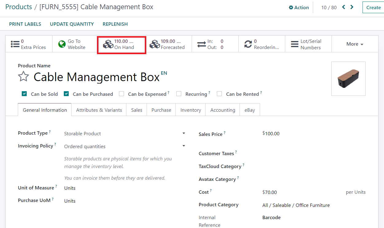 Odoo 16 inventory
