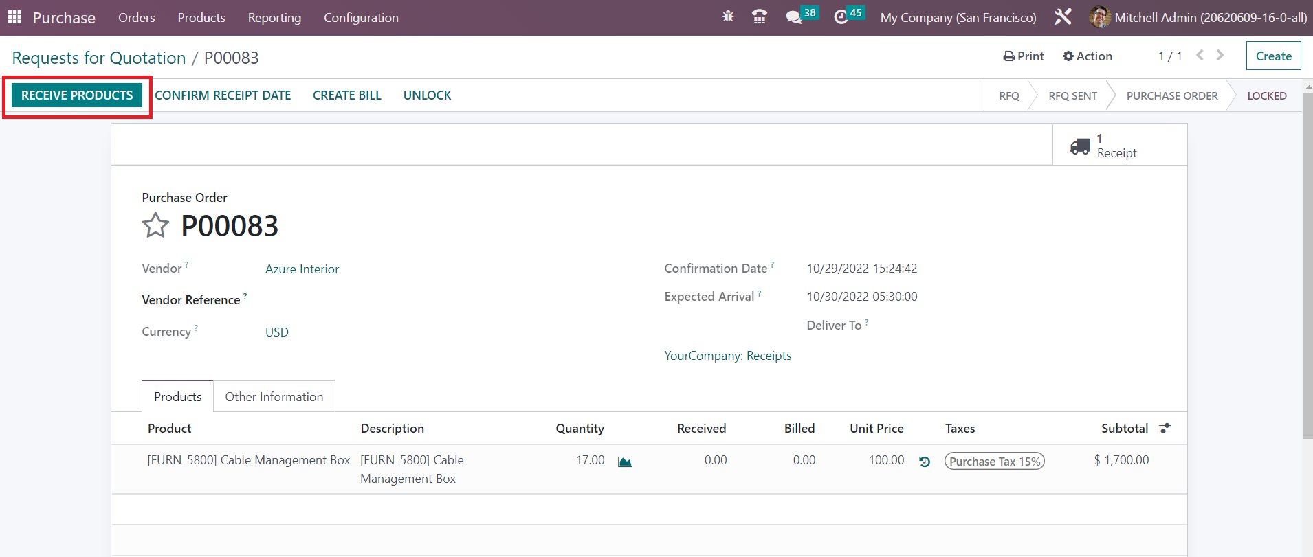 Odoo 16 inventory