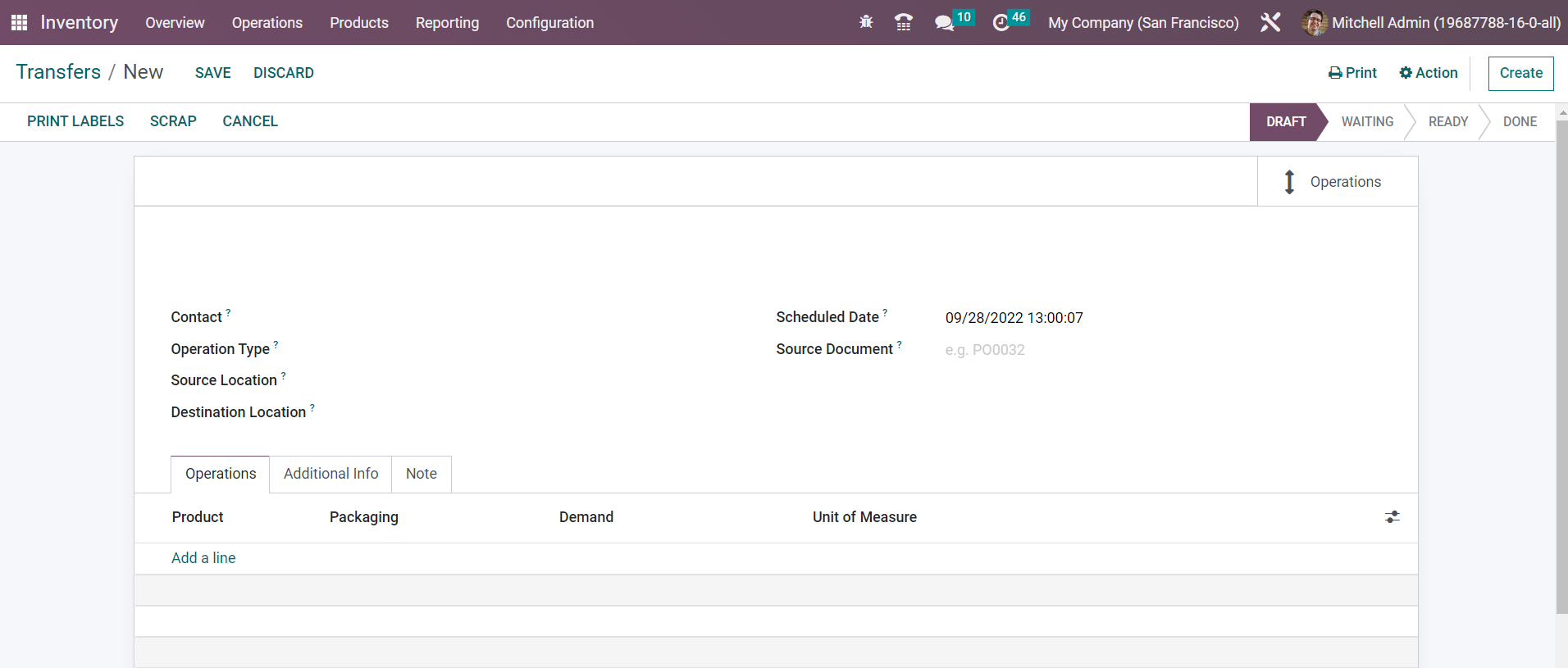Odoo 16 inventory