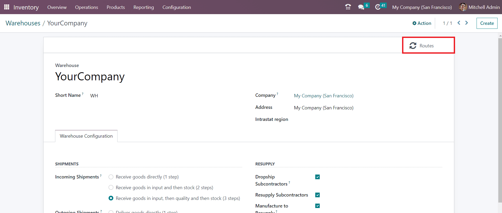 Odoo 16 inventory