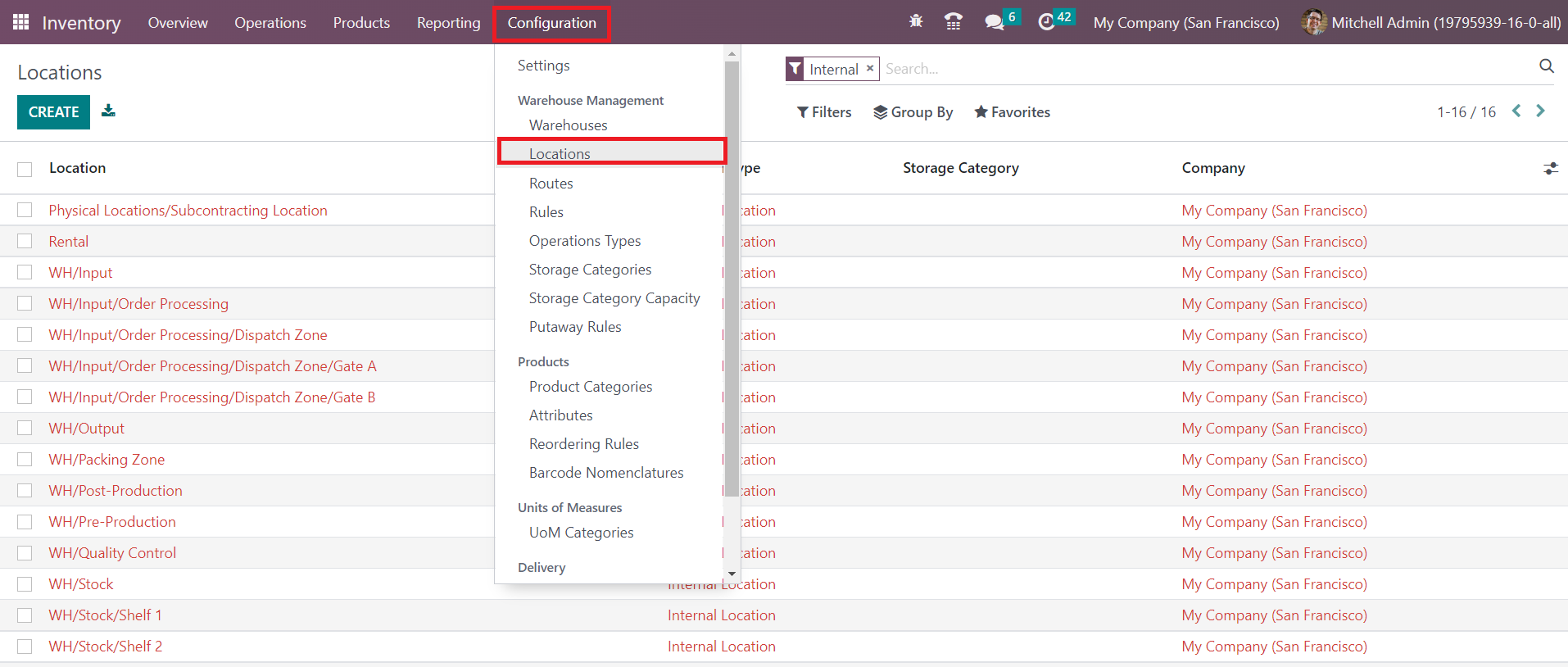 Odoo 16 inventory