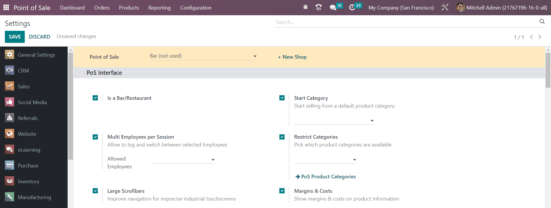 Odoo 16 pos