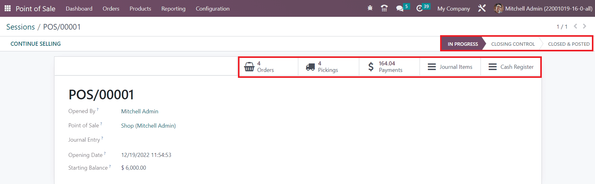 Odoo 16 pos