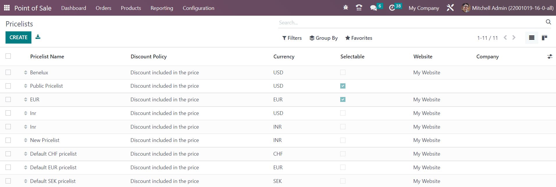 Odoo 16 pos